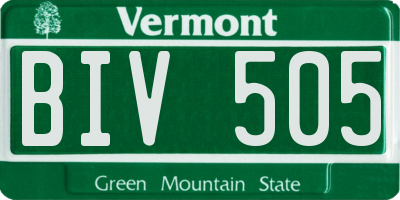VT license plate BIV505