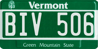 VT license plate BIV506