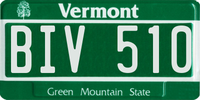 VT license plate BIV510