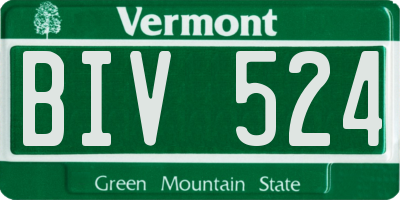 VT license plate BIV524