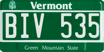 VT license plate BIV535