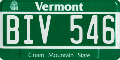 VT license plate BIV546