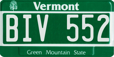 VT license plate BIV552