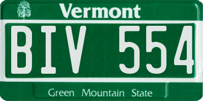 VT license plate BIV554
