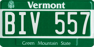 VT license plate BIV557
