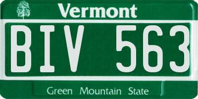 VT license plate BIV563