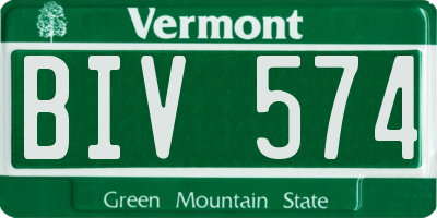 VT license plate BIV574