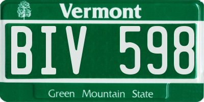 VT license plate BIV598