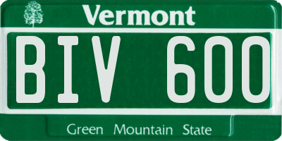 VT license plate BIV600