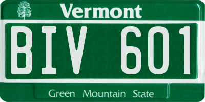 VT license plate BIV601