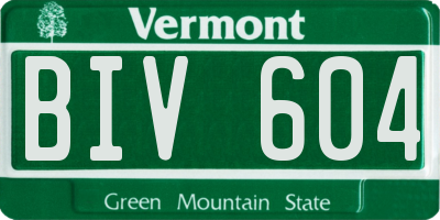 VT license plate BIV604