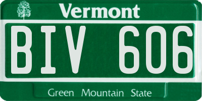 VT license plate BIV606