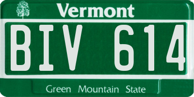 VT license plate BIV614