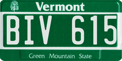 VT license plate BIV615