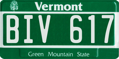 VT license plate BIV617