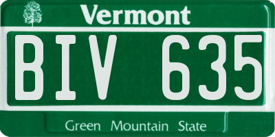 VT license plate BIV635