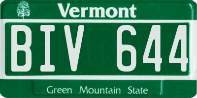VT license plate BIV644