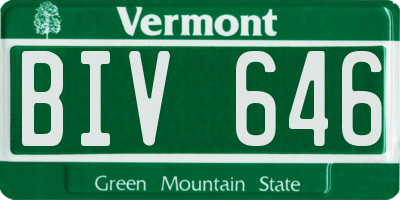 VT license plate BIV646