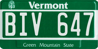 VT license plate BIV647