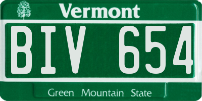 VT license plate BIV654