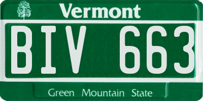 VT license plate BIV663