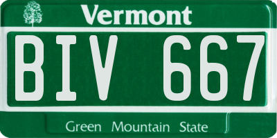 VT license plate BIV667