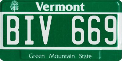 VT license plate BIV669