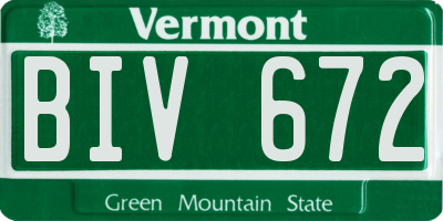 VT license plate BIV672