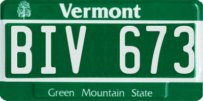VT license plate BIV673