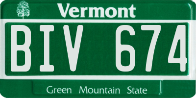VT license plate BIV674