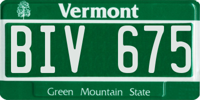 VT license plate BIV675