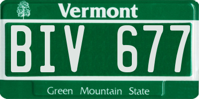 VT license plate BIV677