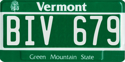 VT license plate BIV679