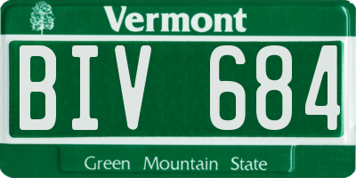 VT license plate BIV684