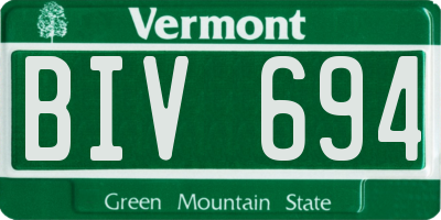 VT license plate BIV694