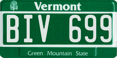 VT license plate BIV699