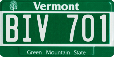 VT license plate BIV701