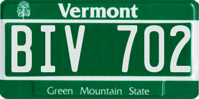 VT license plate BIV702