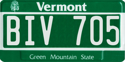 VT license plate BIV705