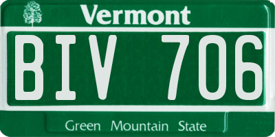 VT license plate BIV706