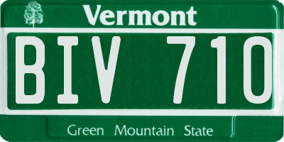 VT license plate BIV710