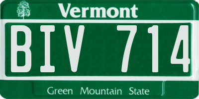VT license plate BIV714