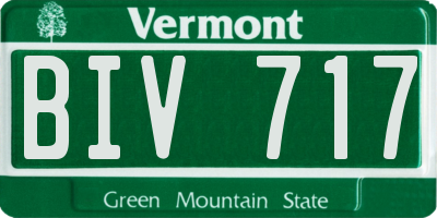 VT license plate BIV717