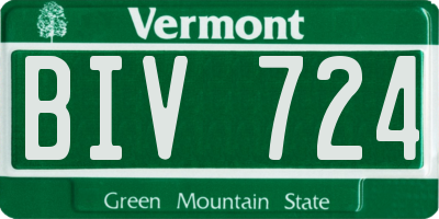 VT license plate BIV724