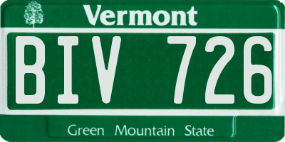 VT license plate BIV726