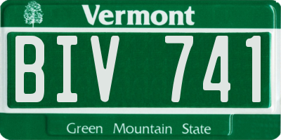 VT license plate BIV741