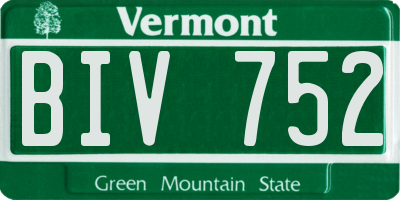 VT license plate BIV752