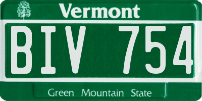 VT license plate BIV754