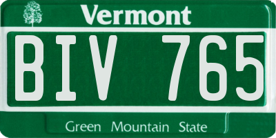 VT license plate BIV765