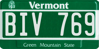 VT license plate BIV769